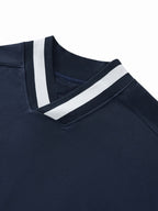 Buffalo Varsity V-Neck Contrast Collar Boxy Sweatshirt