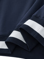 Buffalo Varsity V-Neck Contrast Collar Boxy Sweatshirt