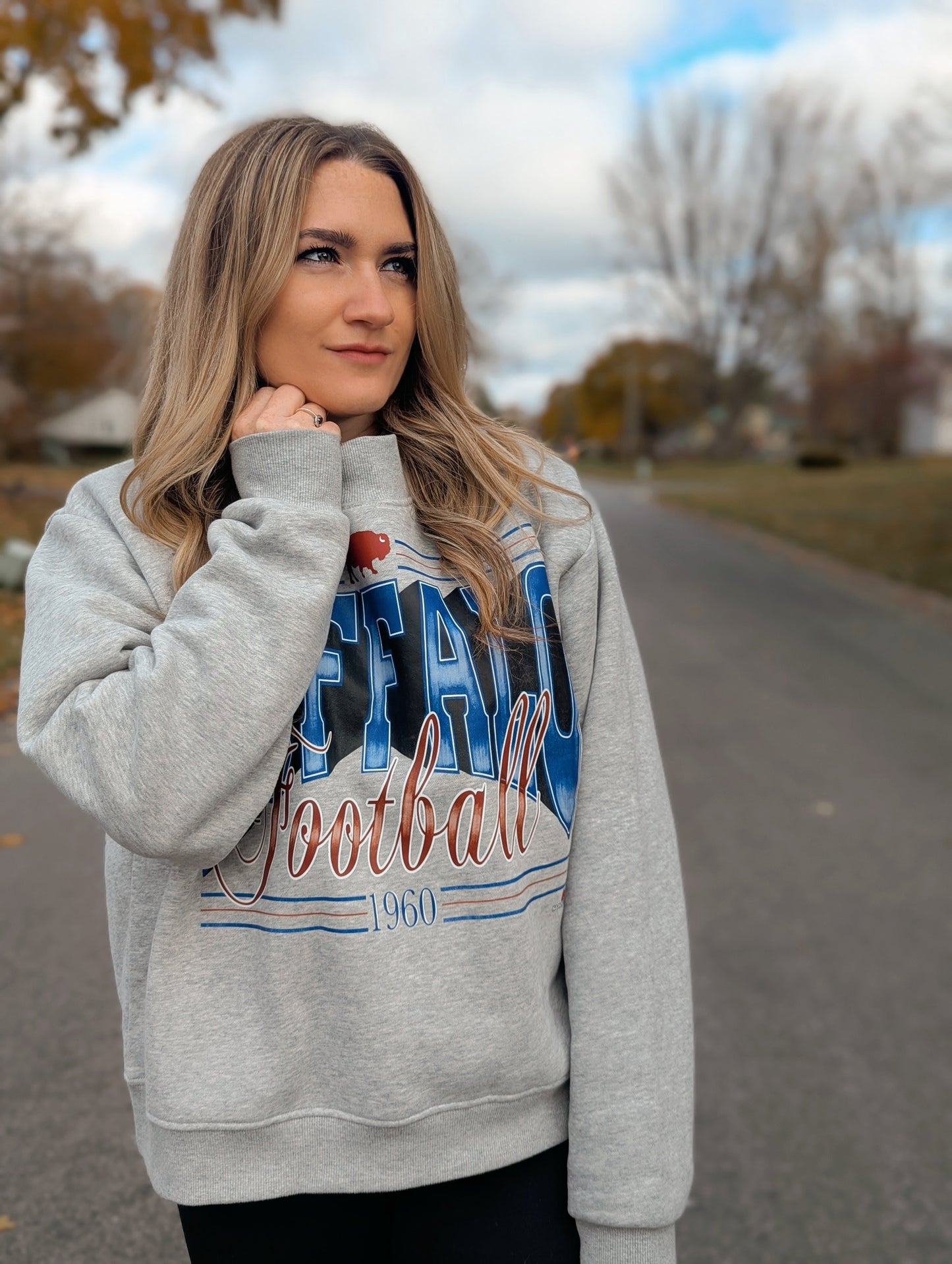Buffalo Football Mock Neck Sweatshirt