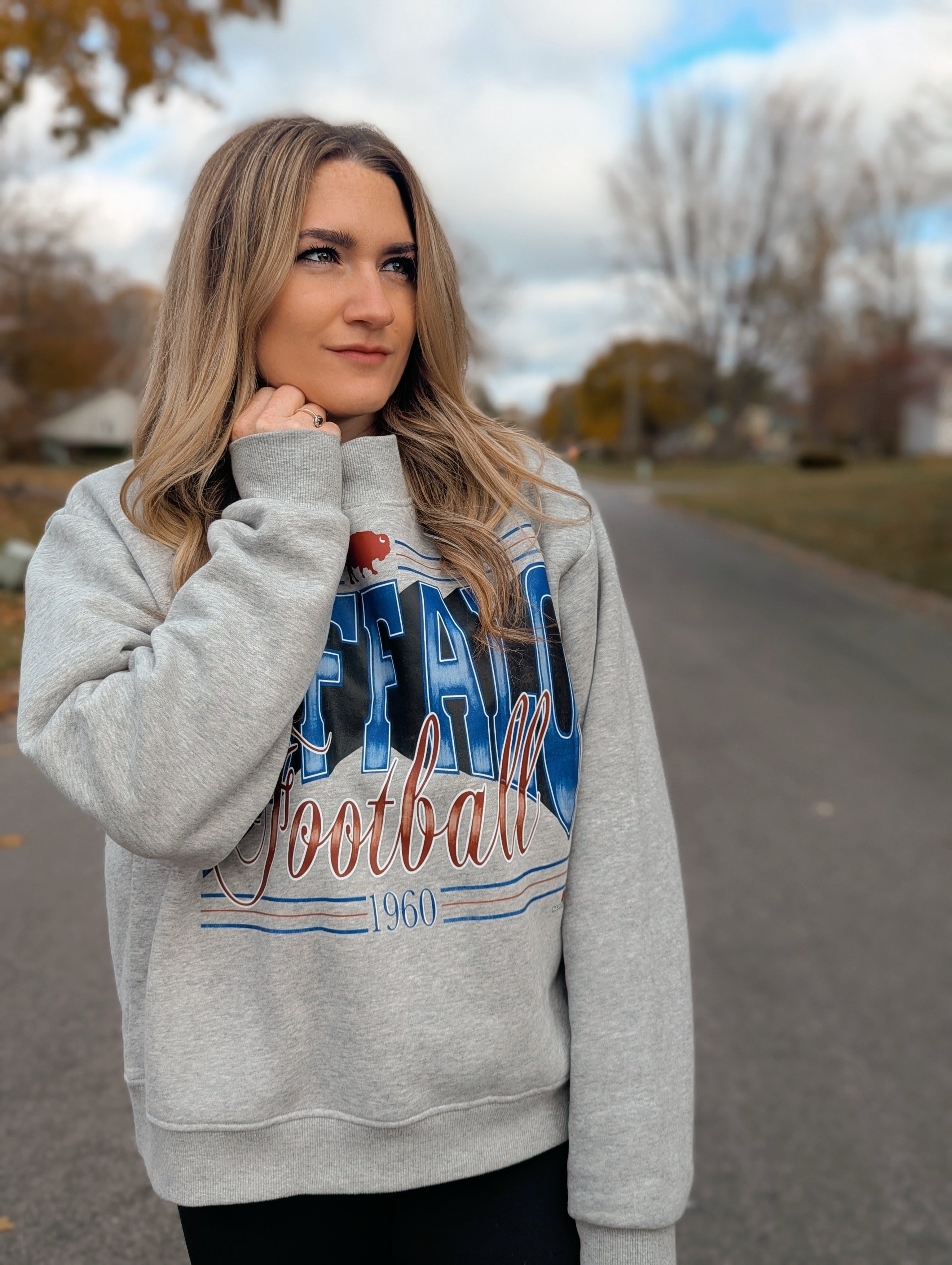 Buffalo Football Mock Neck Sweatshirt